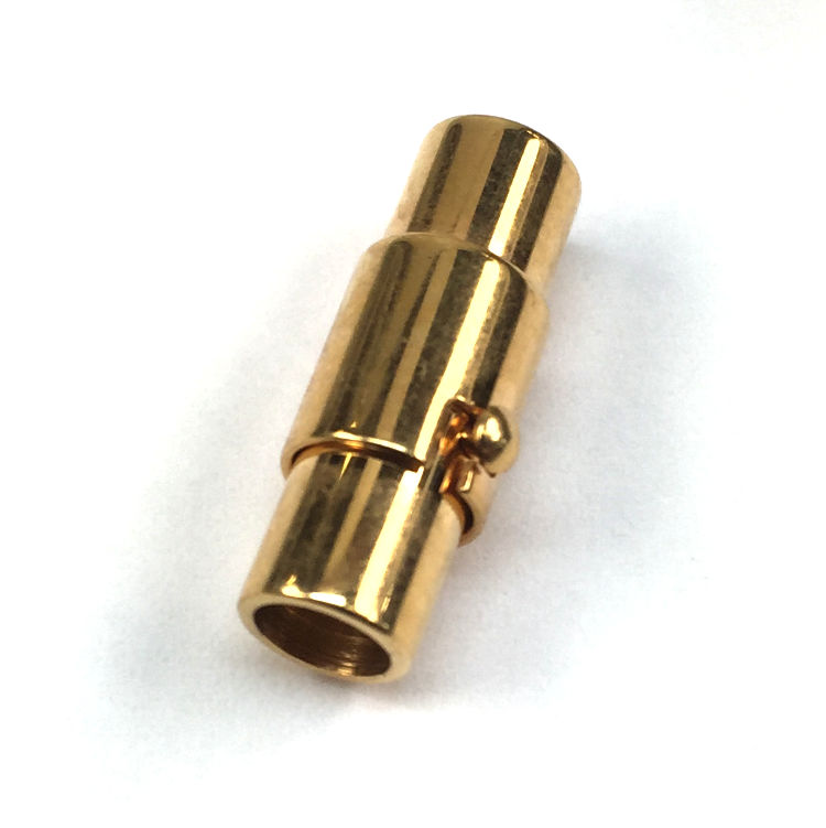Bajonettverschluss mit Magneten fur Kordel  5 mm, goldfarbig, NICKELFREI